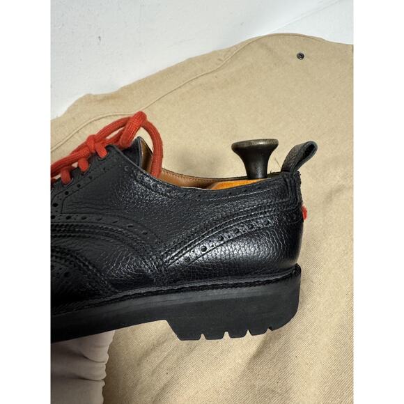 Givenchy Shoes Mens Size 9 Black Brogue Wingtip Derby Lug Sole Made in Italy main image 11